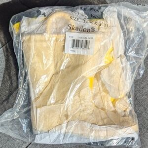 Classic yellow rain boots with handles